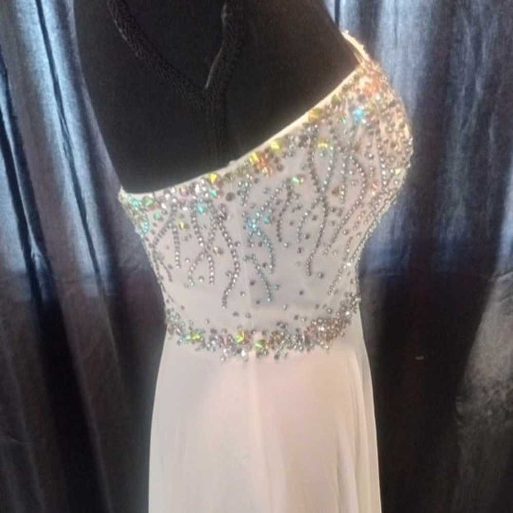 Madison James White Strapless Prom Dress Size 4 w… - image 5