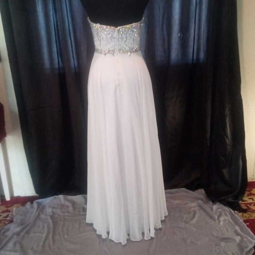 Madison James White Strapless Prom Dress Size 4 w… - image 6