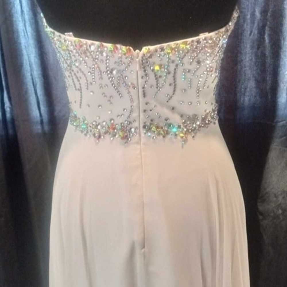 Madison James White Strapless Prom Dress Size 4 w… - image 7