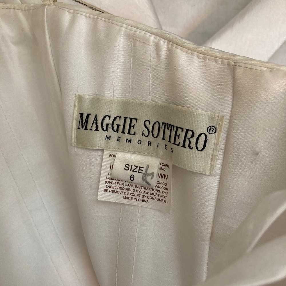 MAGGIE SOTTERO MEMORIES Sz 6 White Strapless Ruch… - image 11