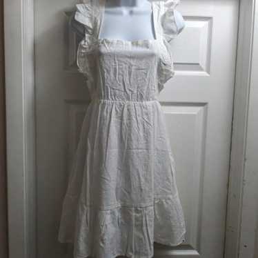 white apron like design dress - image 1