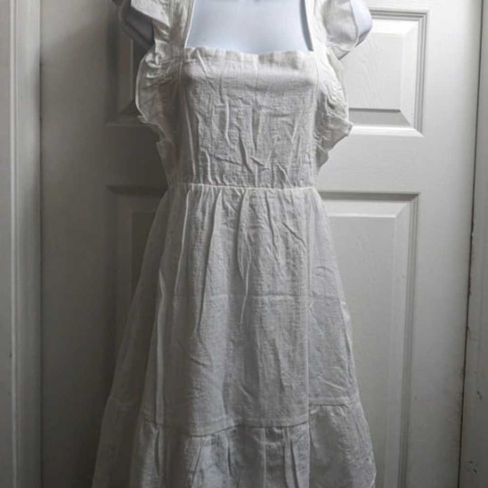 white apron like design dress - image 2