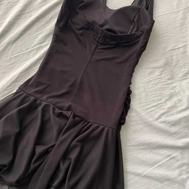 90's black mini dress with mesh halter top Size S… - image 1