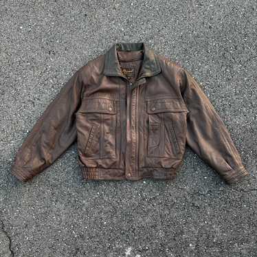Streetwear × Vintage vintage brown leather jacket - image 1