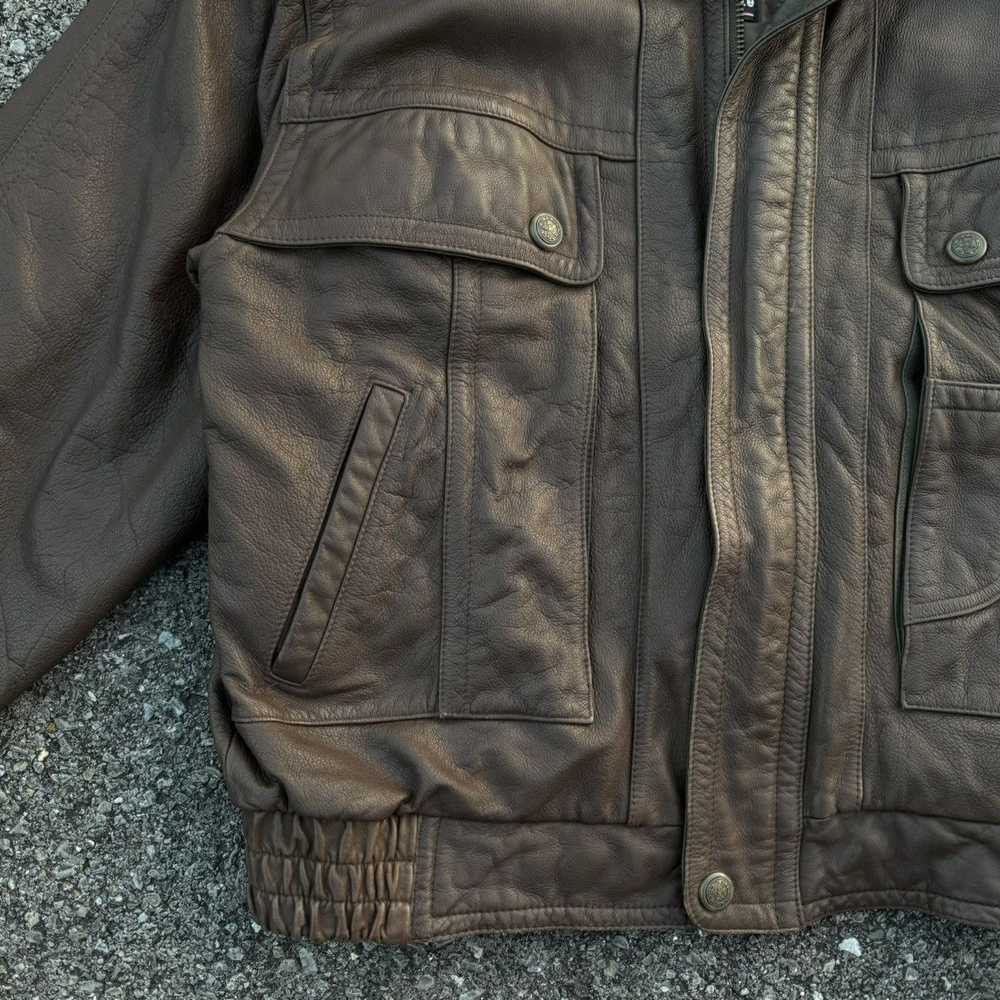Streetwear × Vintage vintage brown leather jacket - image 2