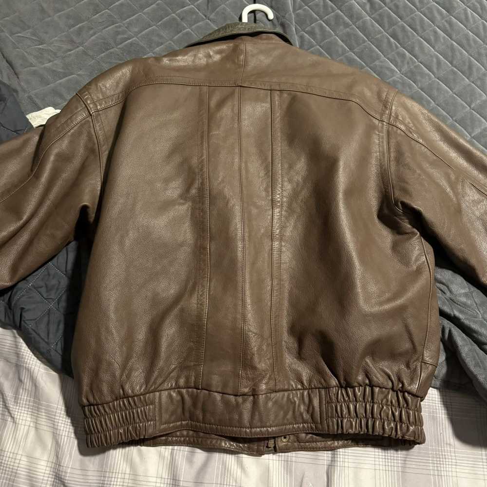 Streetwear × Vintage vintage brown leather jacket - image 4