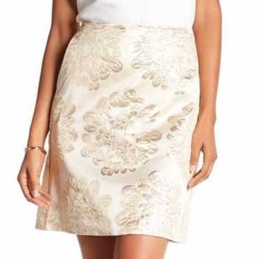 Trina Turk Ivory Flores Embroider Skirt