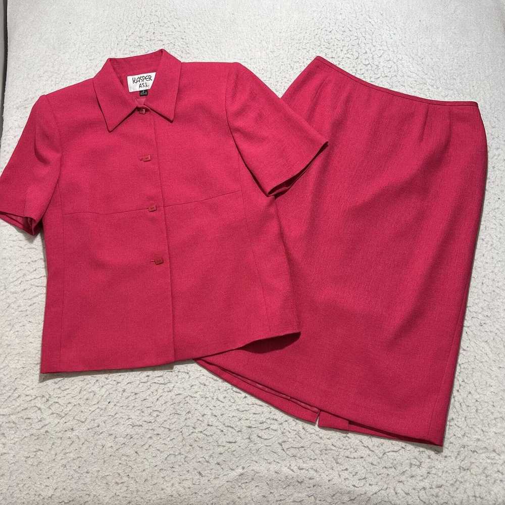 Vintage Kasper Sleeve Blazer + Skirt Suit Set Hot… - image 1