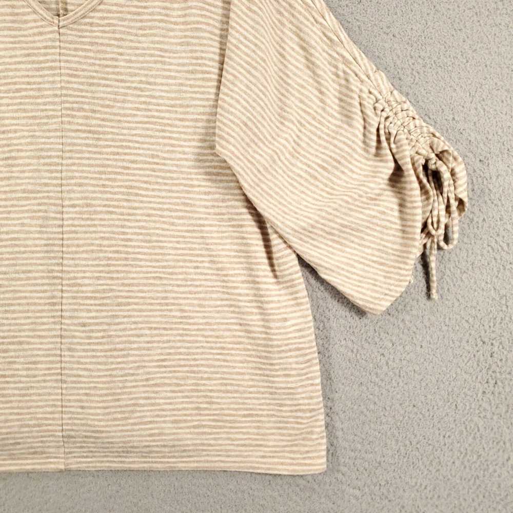 Vintage Chicos Top Womens Large Tan Off White Str… - image 2