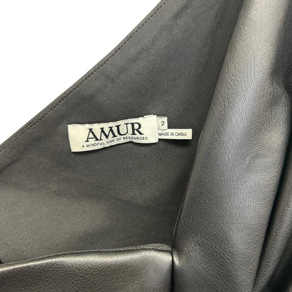 Amur Valaria Black Faux-Leather One-Shoulder Mini… - image 3