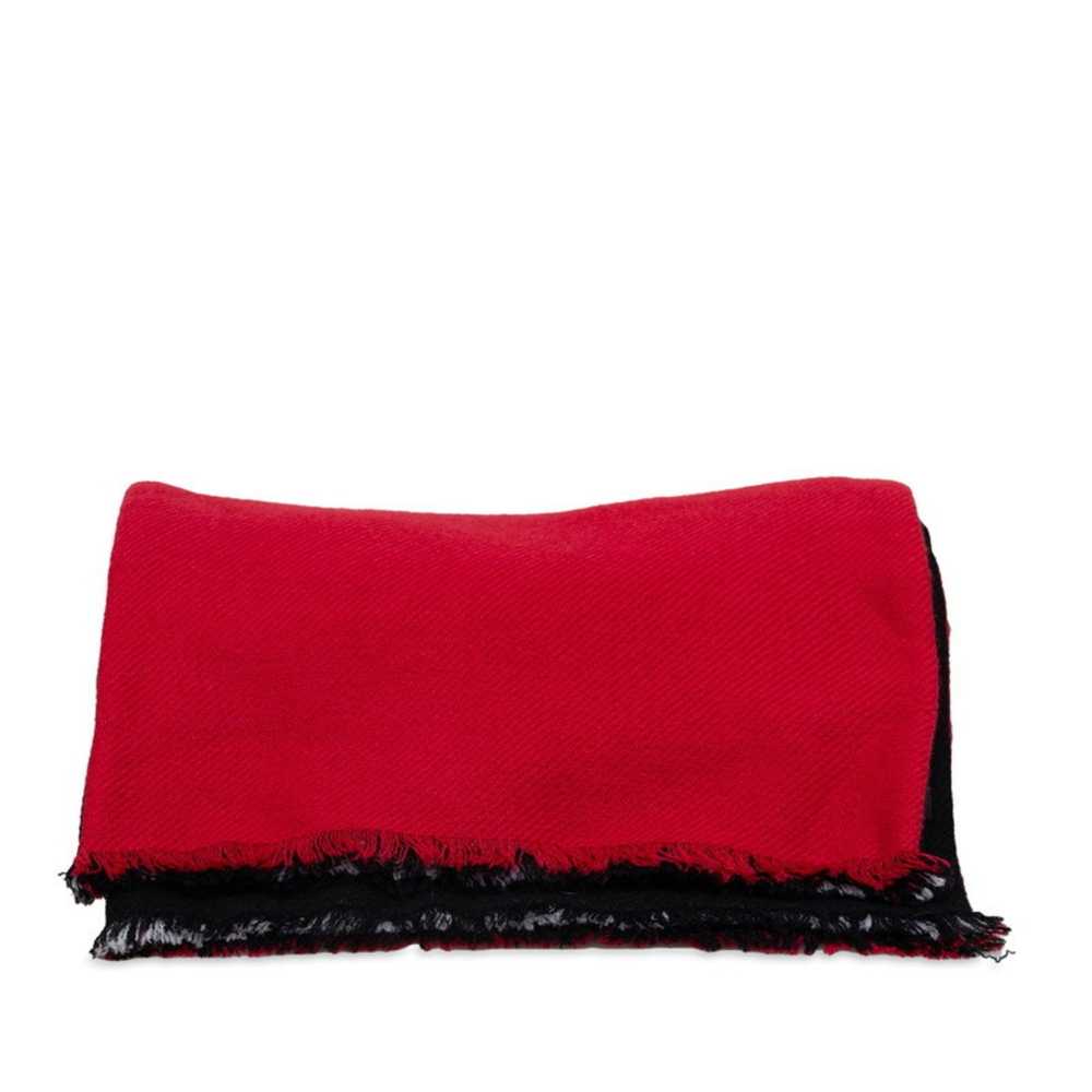 Gucci GUCCI Reversible Scarf Red Black Wool Men's - image 3