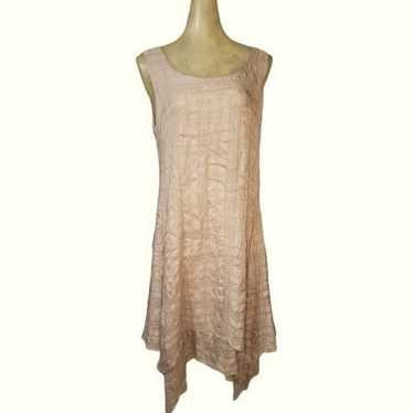 Grizas Blush Pink Textured Crete Silk Dress Size … - image 1