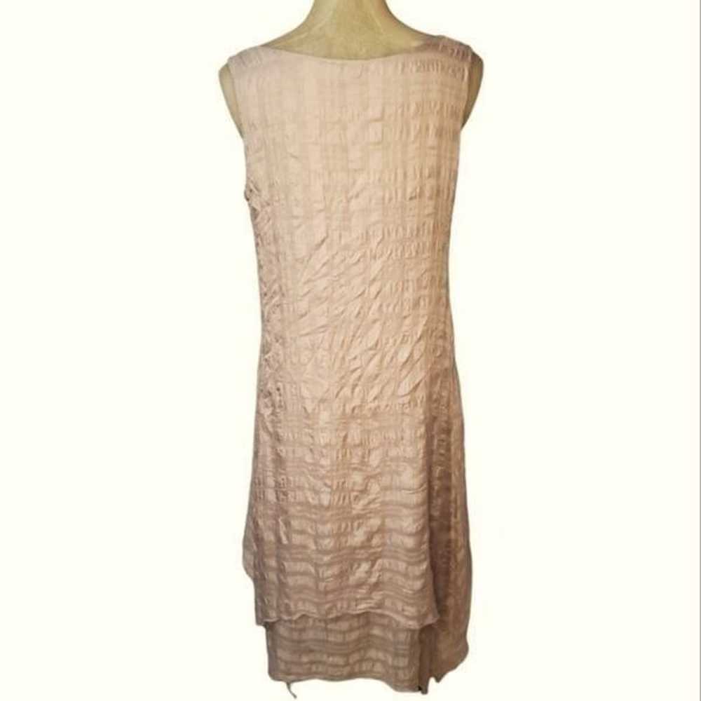 Grizas Blush Pink Textured Crete Silk Dress Size … - image 2