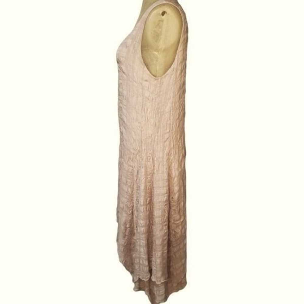 Grizas Blush Pink Textured Crete Silk Dress Size … - image 3