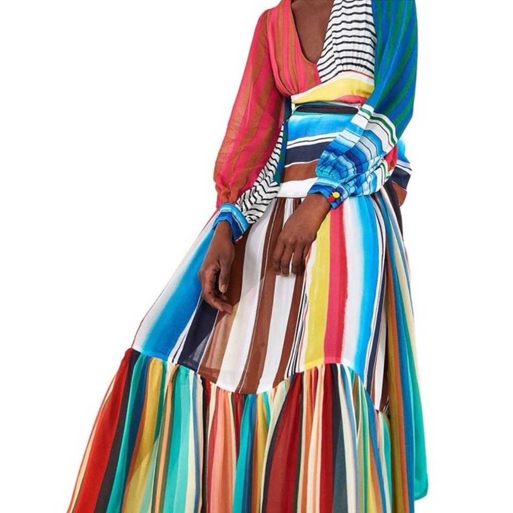 Farm Rio Thalita Striped Maxi Dress medium - image 3