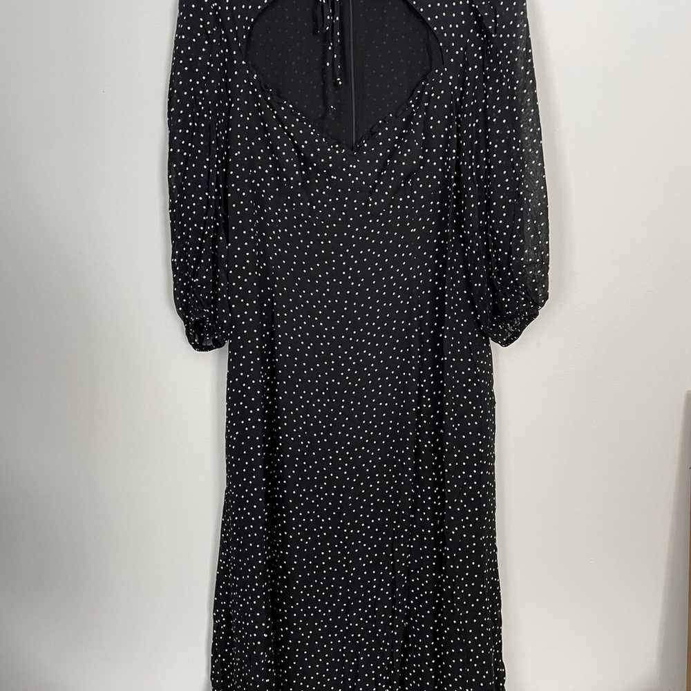 Reformation Black and White Polka Dot Midi Dress - image 2