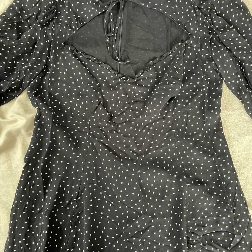 Reformation Black and White Polka Dot Midi Dress - image 7