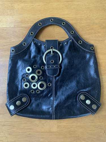 Guess Guess Black Leather Boho Chic Handbag, Gold… - image 1