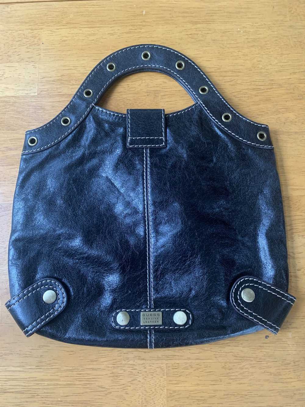 Guess Guess Black Leather Boho Chic Handbag, Gold… - image 2