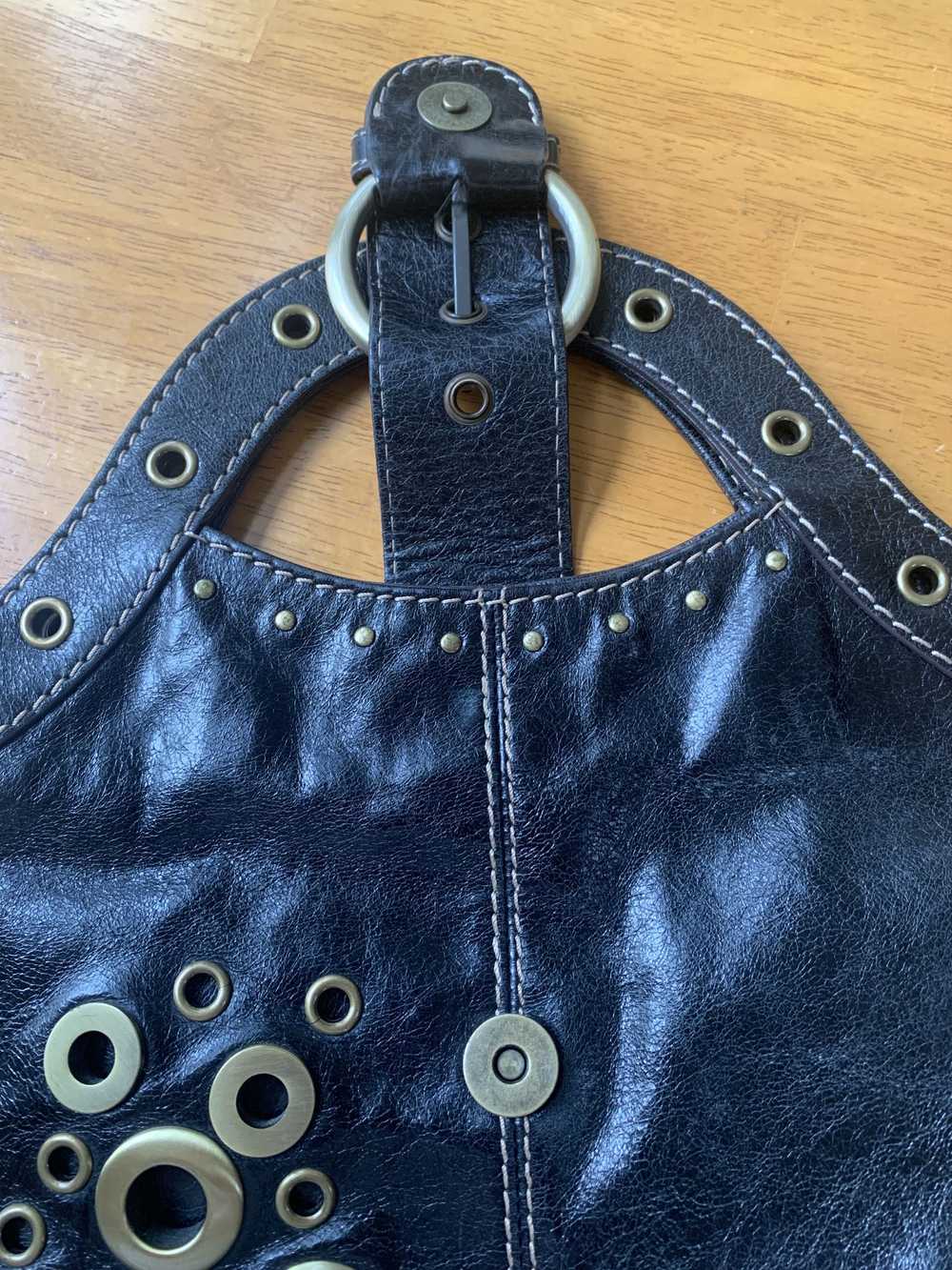Guess Guess Black Leather Boho Chic Handbag, Gold… - image 4