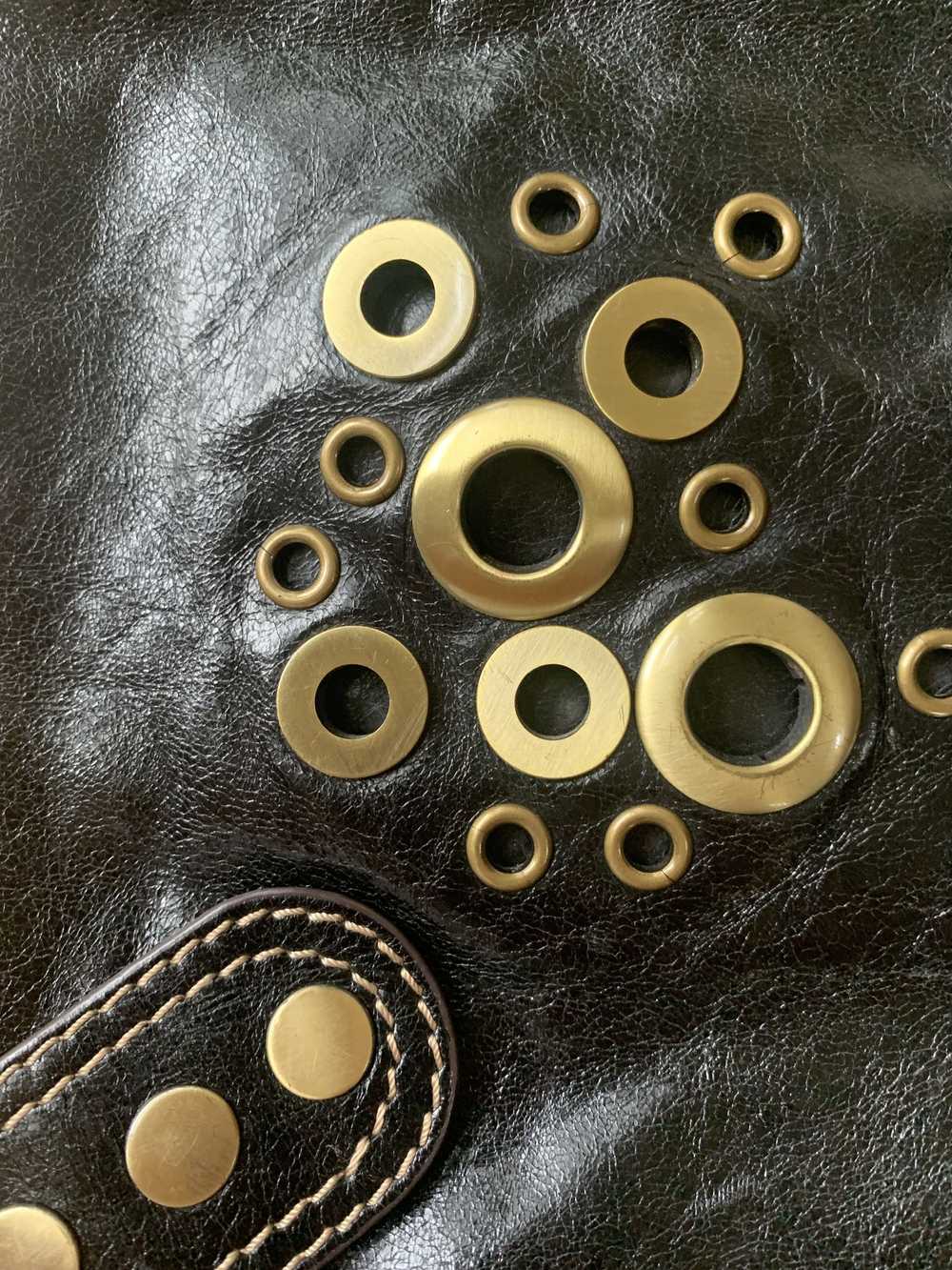 Guess Guess Black Leather Boho Chic Handbag, Gold… - image 5