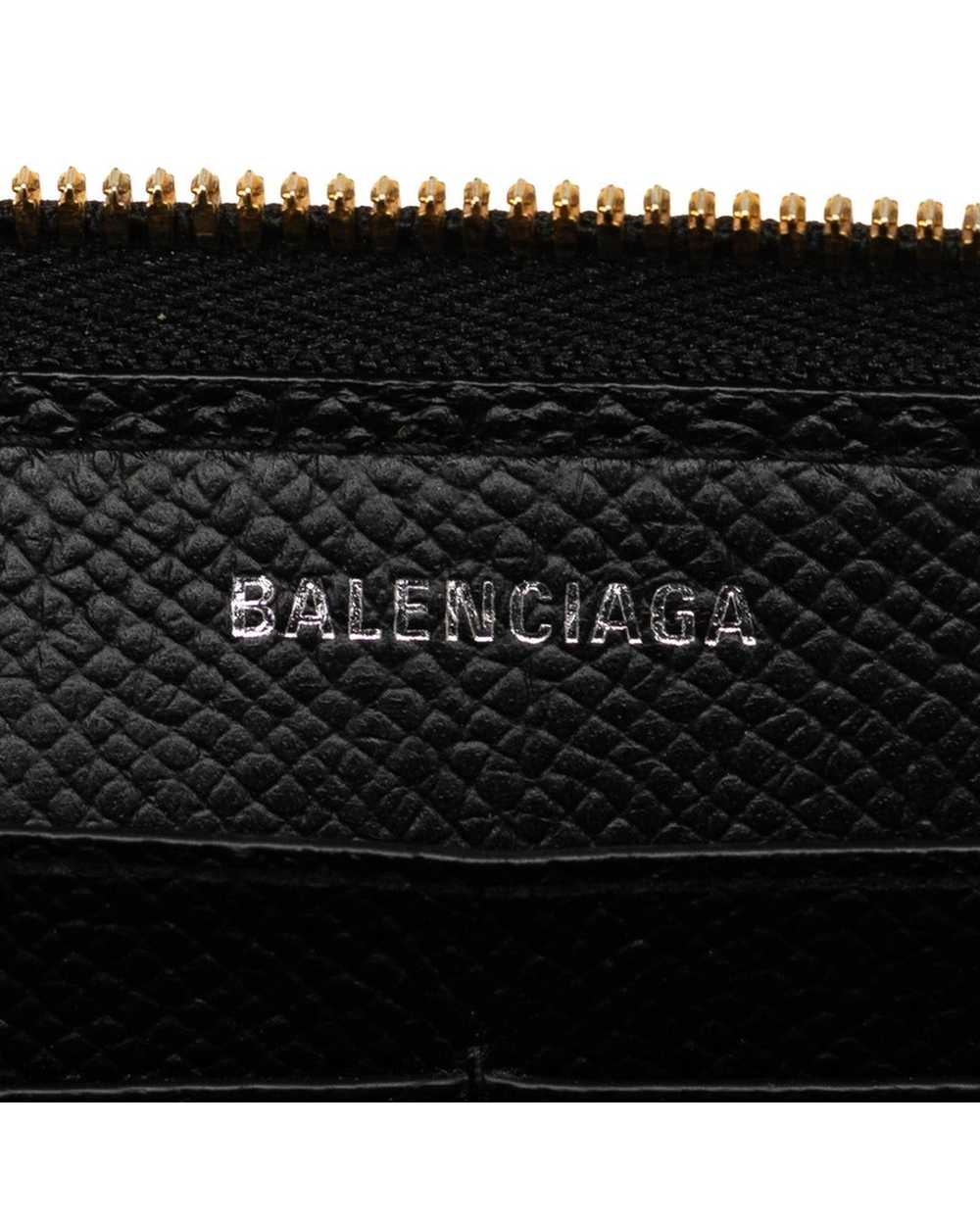 Balenciaga Black Leather Zip Around Continental W… - image 7