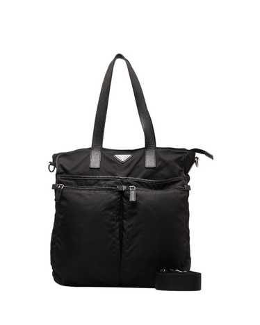 Prada Double Pocket Tote Bag with Saffiano Trim i… - image 1