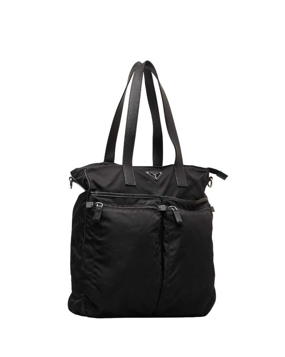 Prada Double Pocket Tote Bag with Saffiano Trim i… - image 3