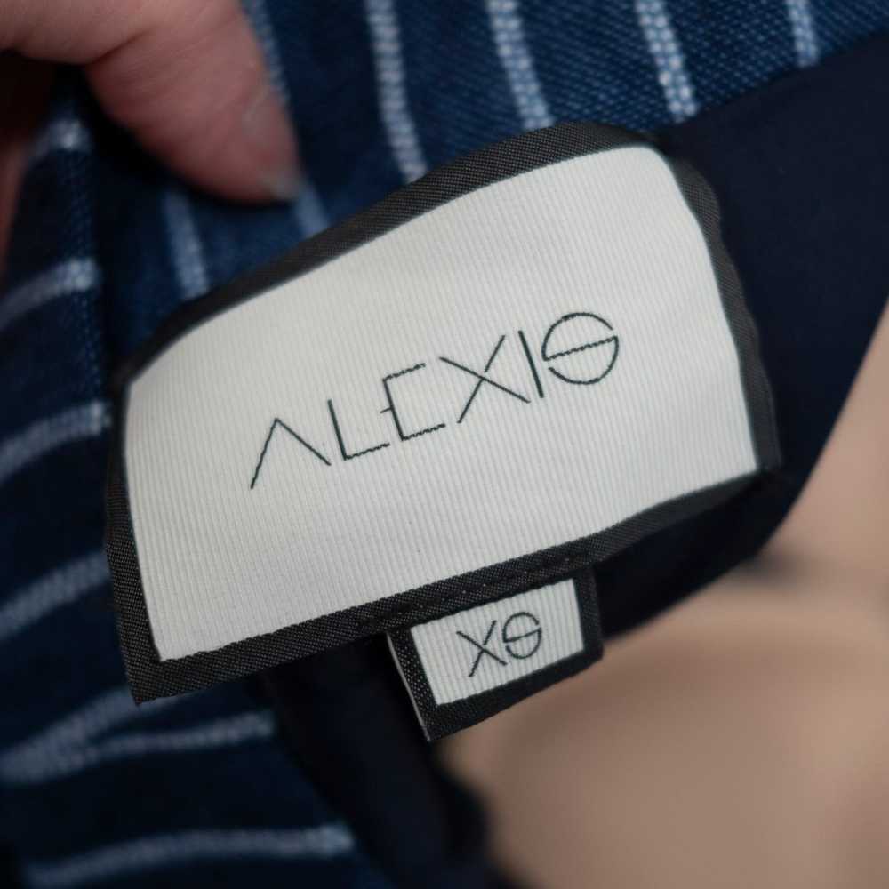 Alexis Konner Dress Blue Stripe Denim One Shoulde… - image 8