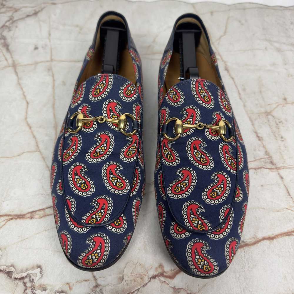 Gucci Canvas Paisley Print Horsebit Loafers - image 4