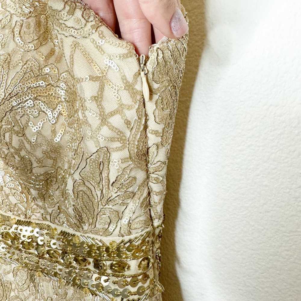 CALVIN KLEIN NWOT Gold Cream Sequin Cowl-Back Eve… - image 4