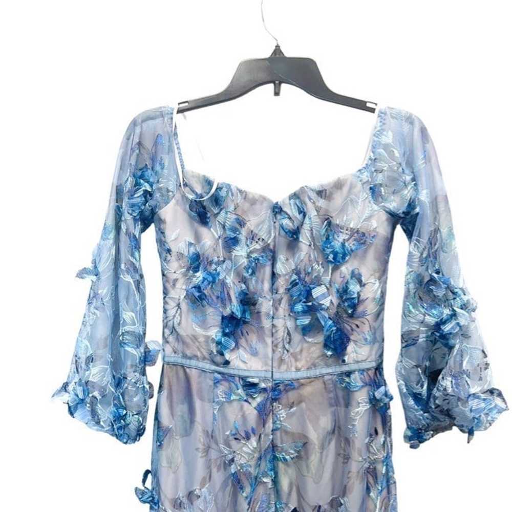 Marchesa Notte Light Blue Floral Off the Shoulder… - image 6