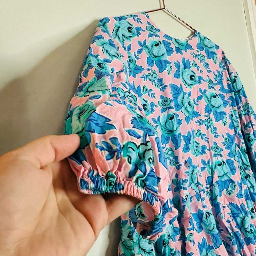 RHODE Women's Pink & Blue Floral Print Puff Sleev… - image 6