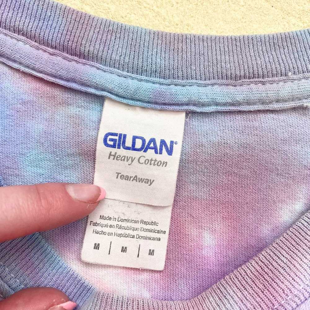 Gildan Upcycled Distressed Spiral Tie Dye Crop Te… - image 7