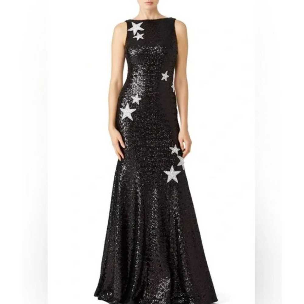 Theia Gown Black Stargazer Sequin Evening Dress W… - image 1