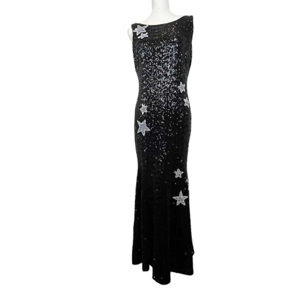 Theia Gown Black Stargazer Sequin Evening Dress W… - image 2