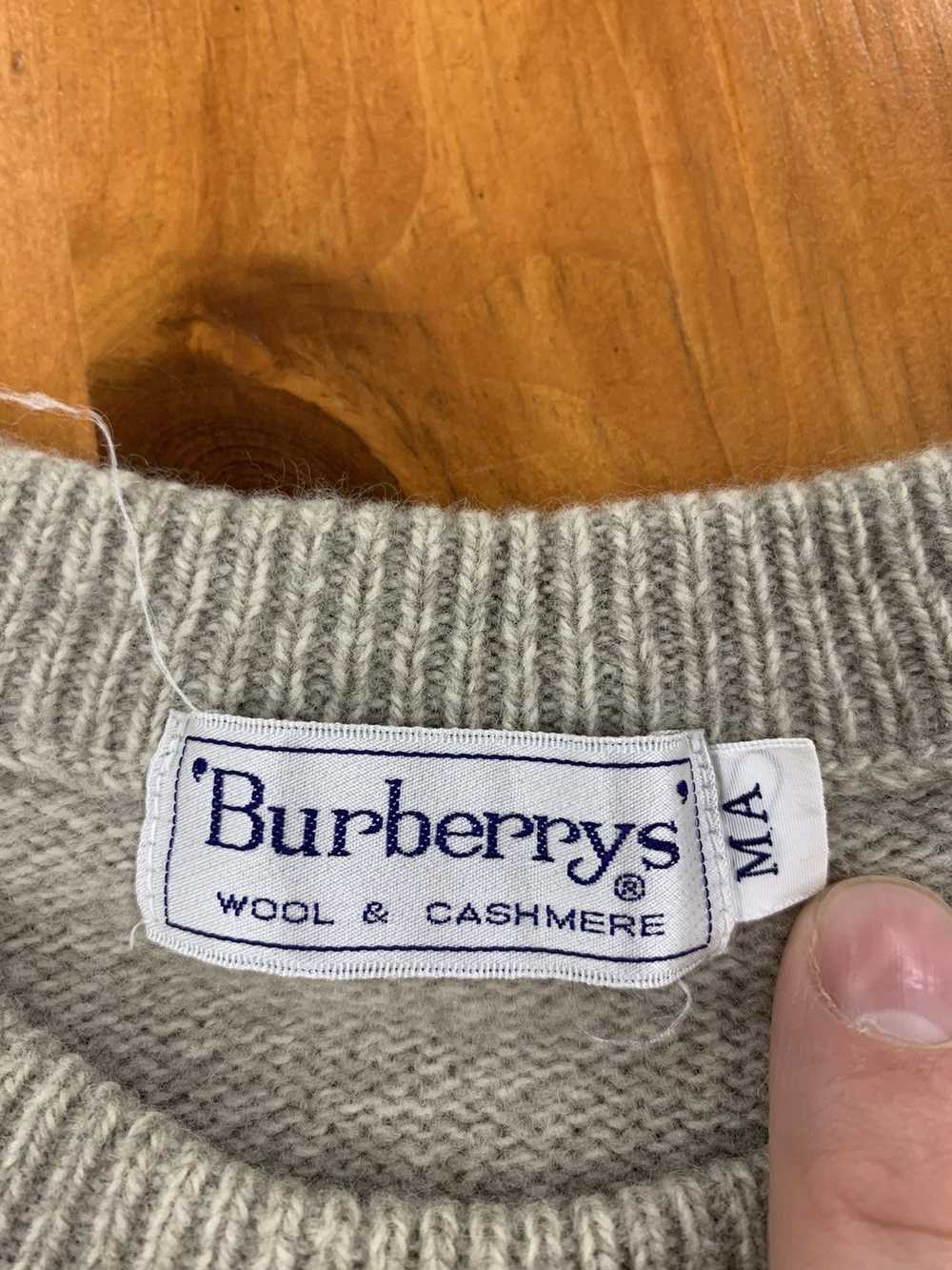 Burberry × Coloured Cable Knit Sweater Vintage Bu… - image 3