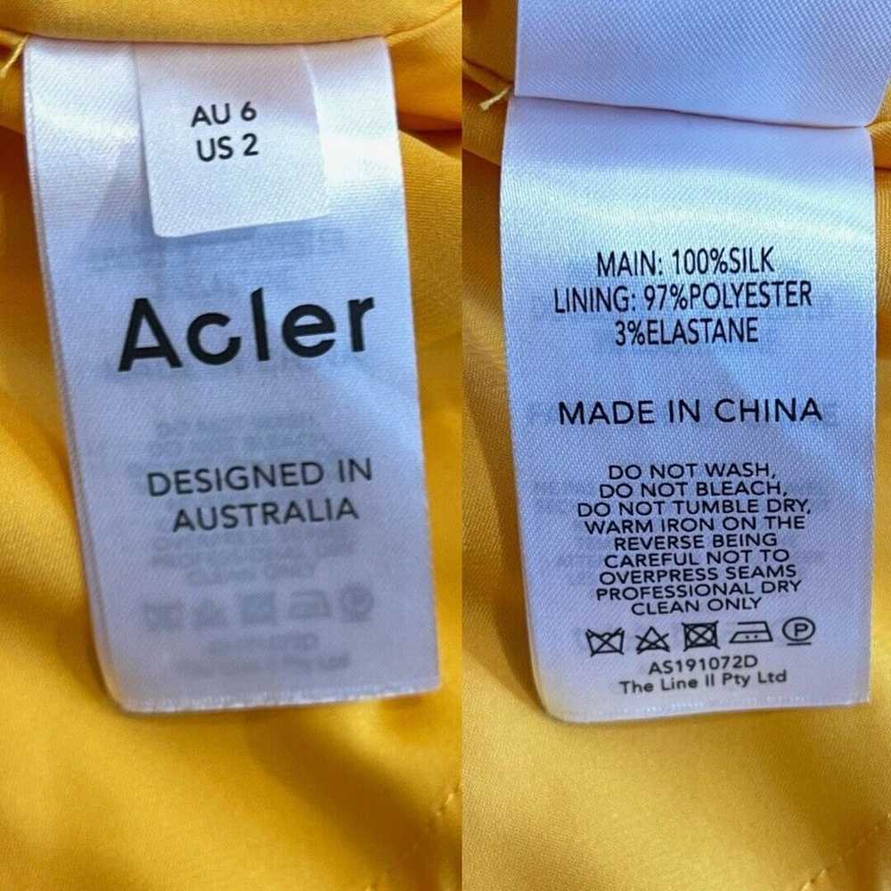 Acler | Bollard Yellow Tie-Front Silk-Blend Mini … - image 12