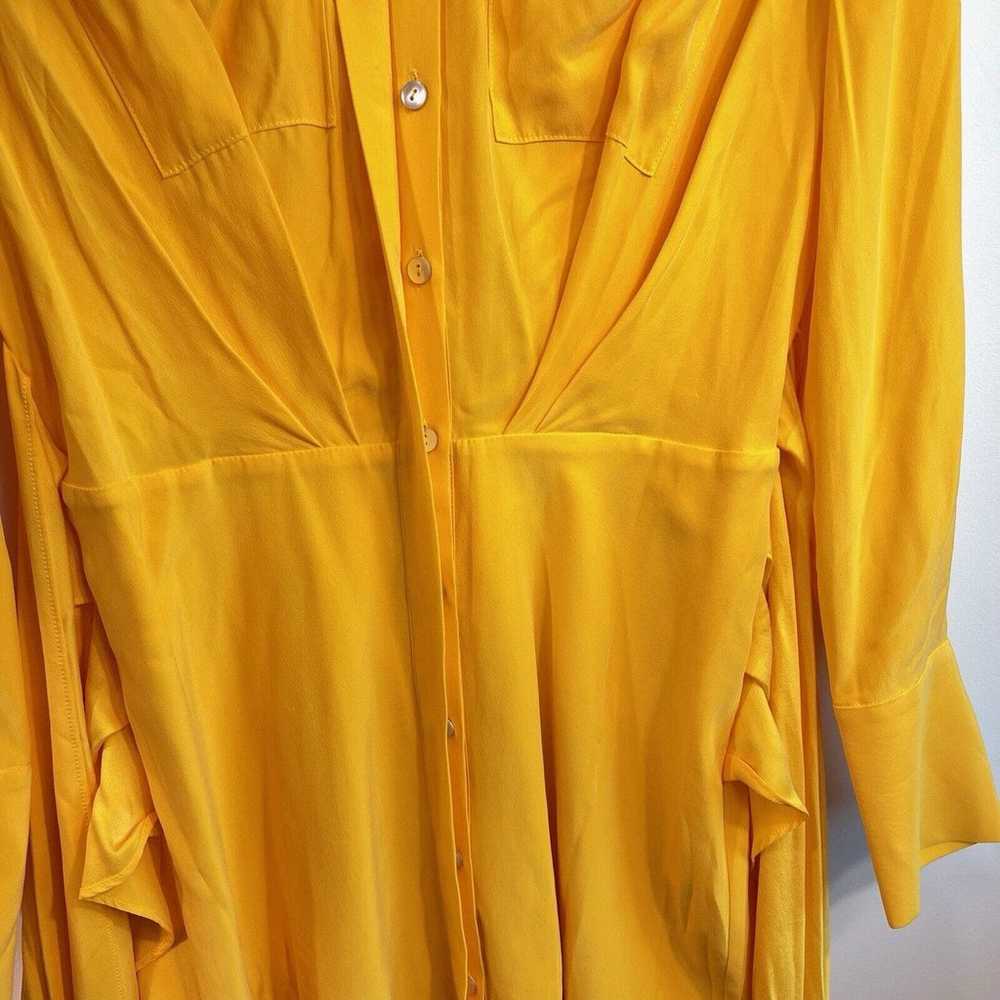 Acler | Bollard Yellow Tie-Front Silk-Blend Mini … - image 7