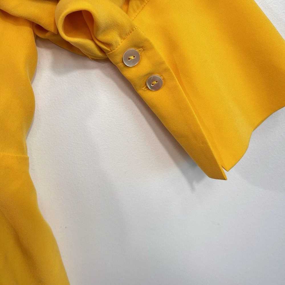 Acler | Bollard Yellow Tie-Front Silk-Blend Mini … - image 9