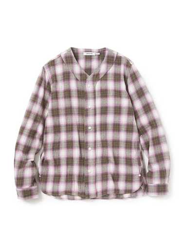 Nonnative Ombre Plaid Collarless Shirt