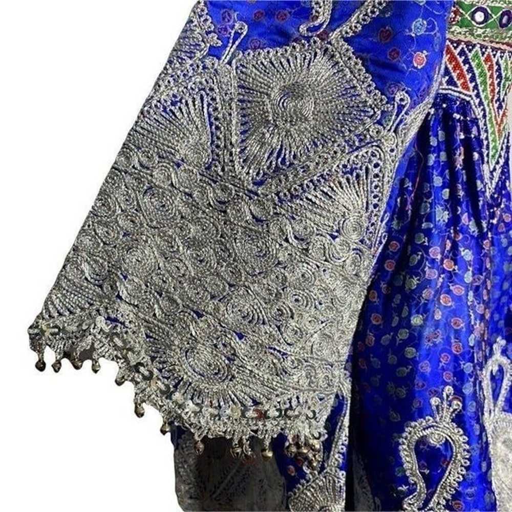 Traditional Handmade Afghan Kuchi Dress S Blue Be… - image 7