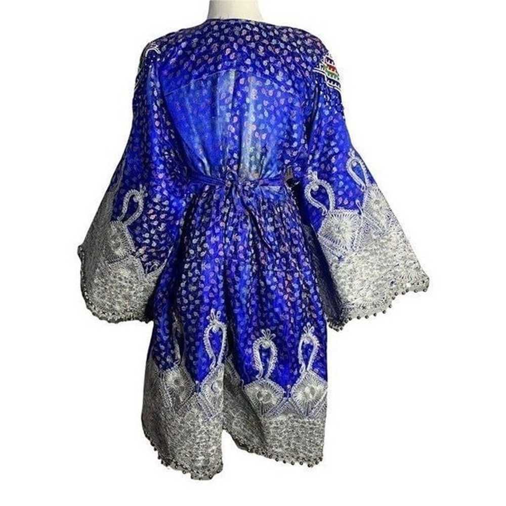 Traditional Handmade Afghan Kuchi Dress S Blue Be… - image 8