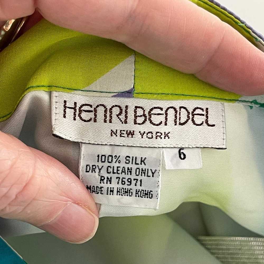 Henri Bendel Henri Bendel VINTAGE Silk Green Purp… - image 9
