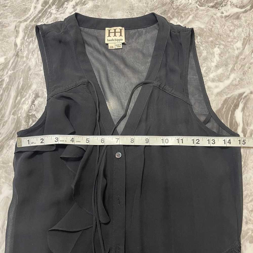 Haute Hippie Silk Sheer Maxi Dress Size XS Black … - image 12