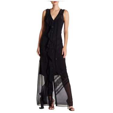 Haute Hippie Silk Sheer Maxi Dress Size XS Black … - image 1