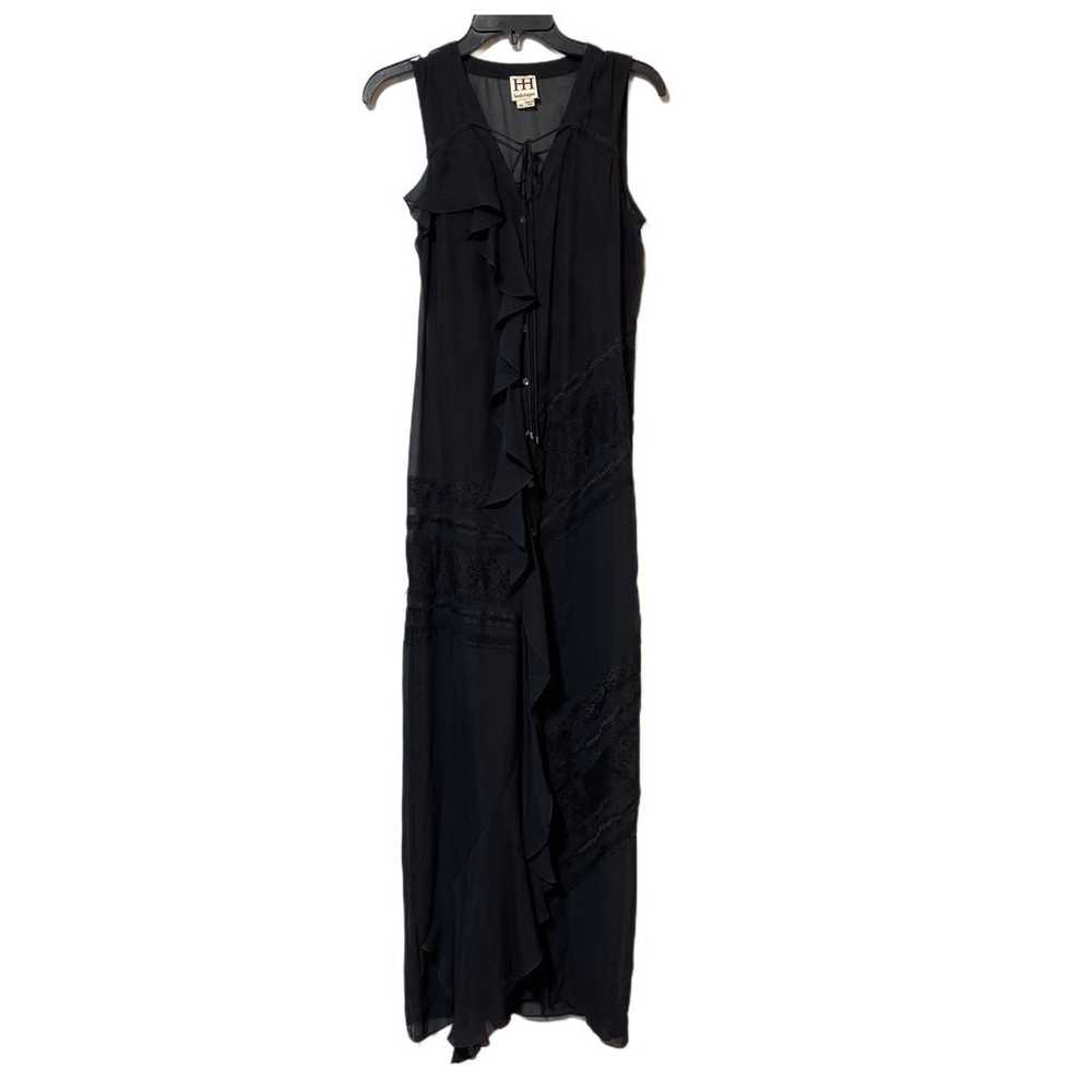 Haute Hippie Silk Sheer Maxi Dress Size XS Black … - image 3