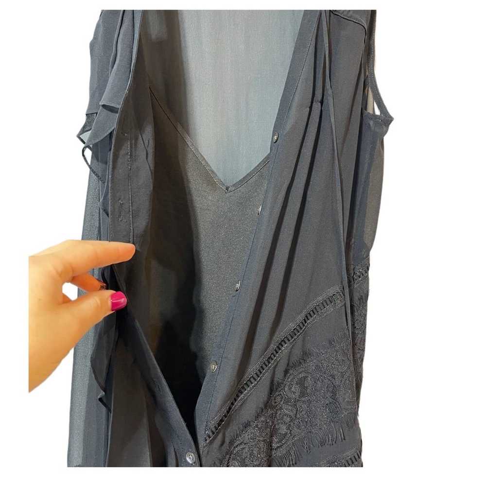 Haute Hippie Silk Sheer Maxi Dress Size XS Black … - image 6