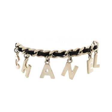 CHANEL Logo Letters Charm Interwoven Chain Bracele