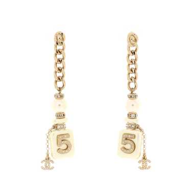 CHANEL CC No.5 Perfume Bottle Chain Drop Earrings